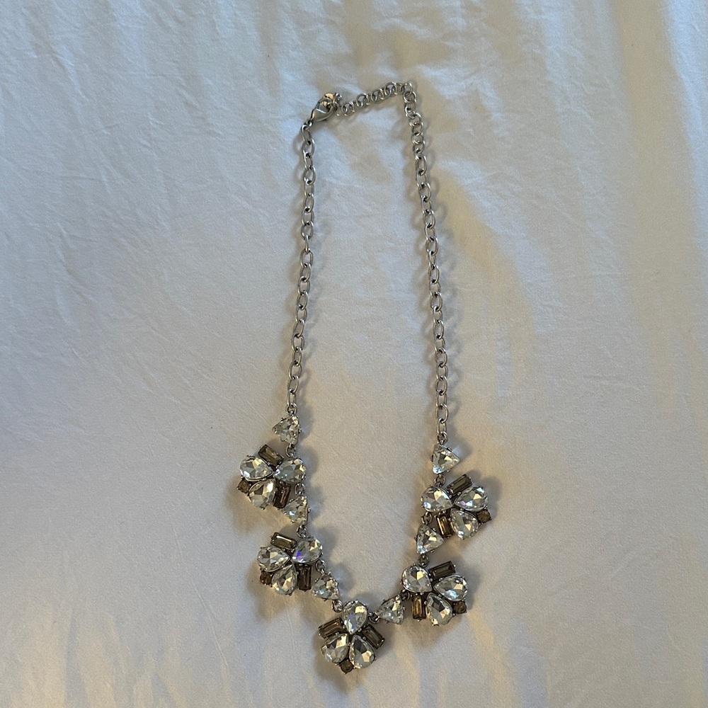 Stella & Dot Silver Crystal Necklace